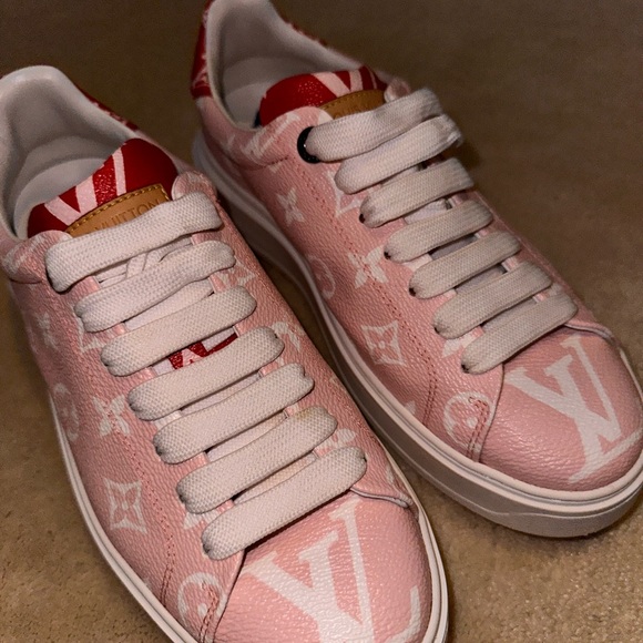 LOUIS VUITTON PINK MONOGRAM TIMEOUT SNEAKERS - Picture 5 of 6